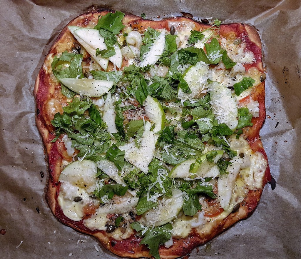 Humarpizza með grænkáli og eplum