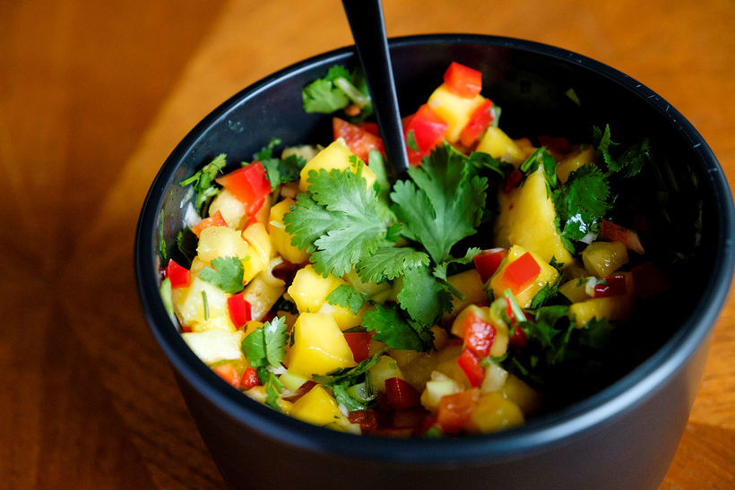 Mangó- og ananas-salsa