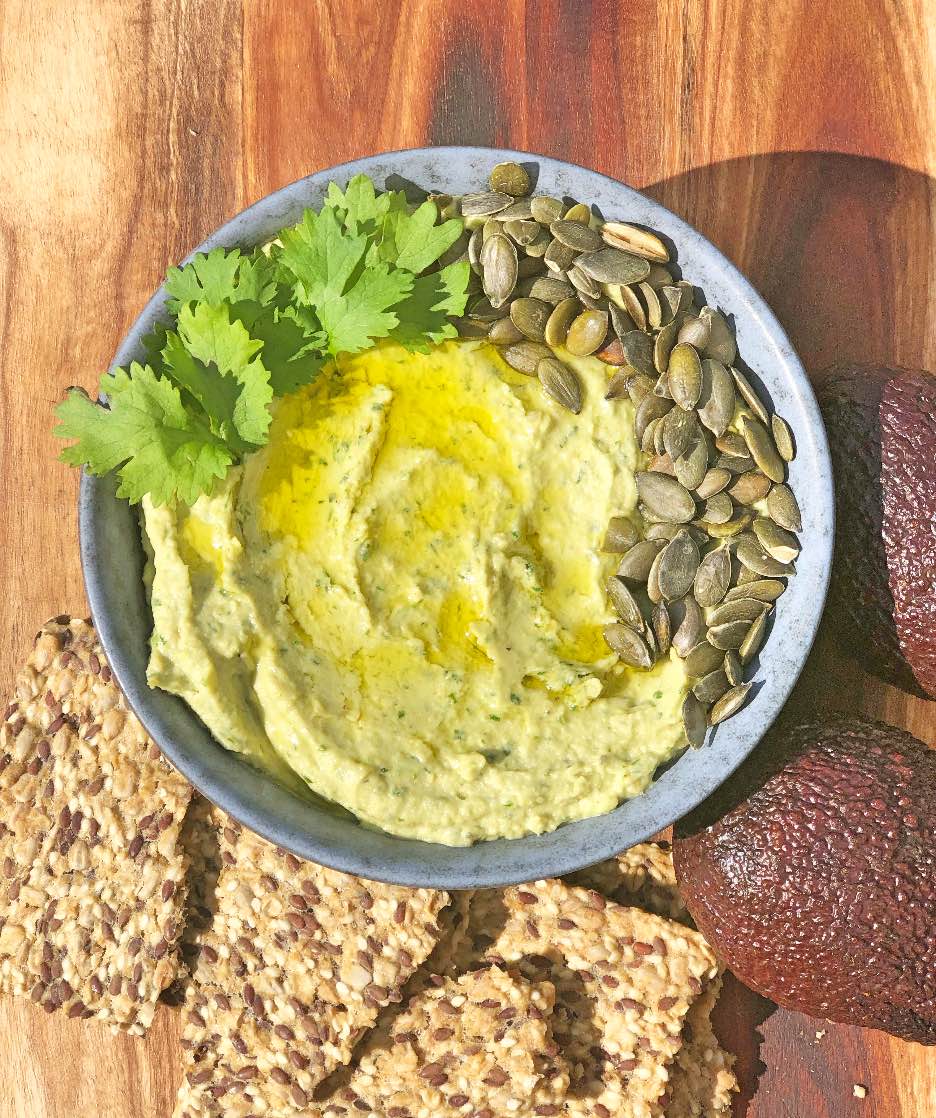 Avocado-kóríander hummus
